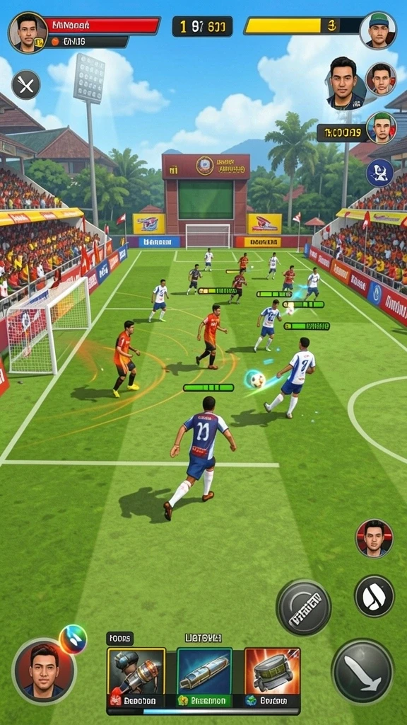 Screenshot menampilkan karakter utama dalam pertarungan epik.