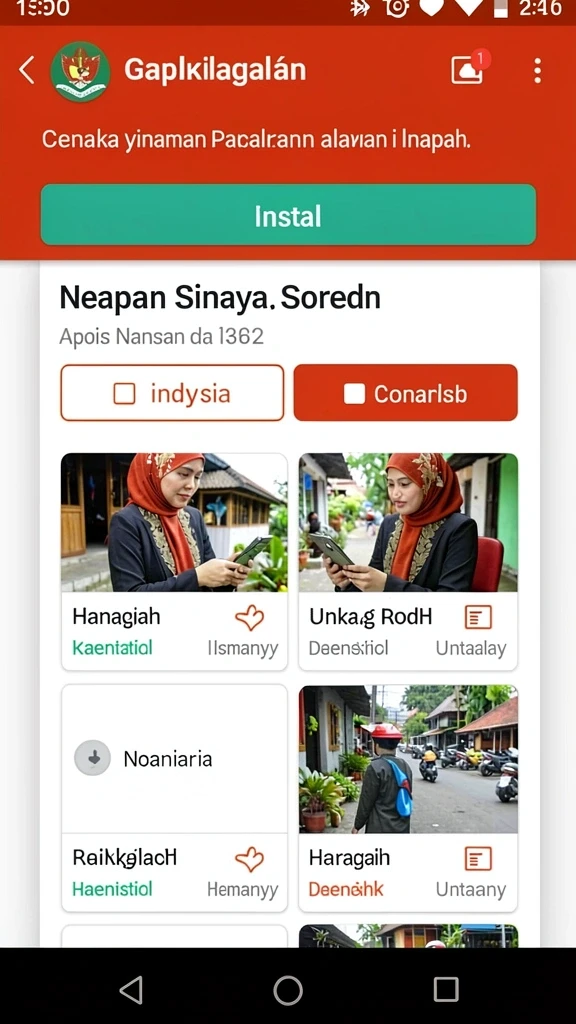 Tampilan awal aplikasi SURGAPLAY yang menarik.