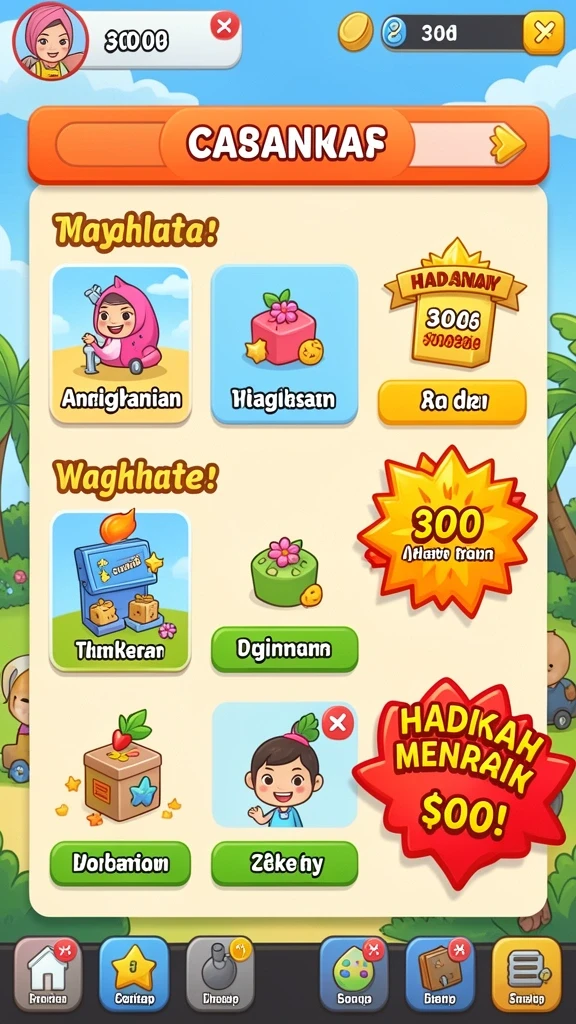 Karakter unik yang dapat kamu pilih dan tingkatkan.